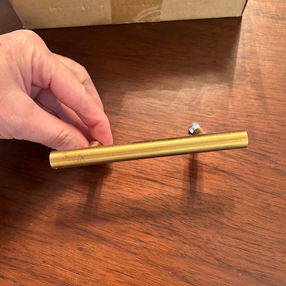 Goldenwarm Pack Brushed Brass Cabinet Door Handles Pulls for Cabinet 3in NEW